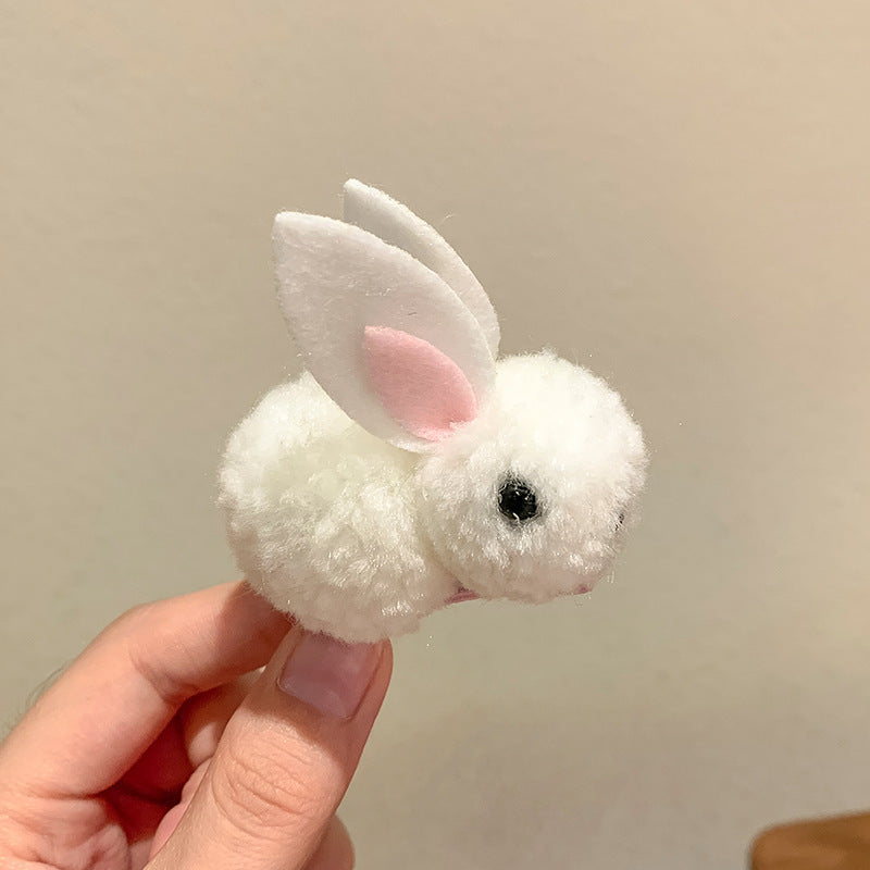 Cute Bunny Three-dimensional Barrettes Children's Plush Clip