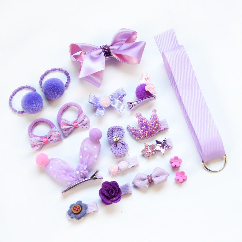 Children's Headdress Hair Clip Set Fabric Baby Hair Rope Side Clip
