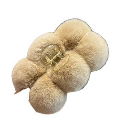 PINRex Rabbit Hair Ball Clip Large Hairpin Headwear