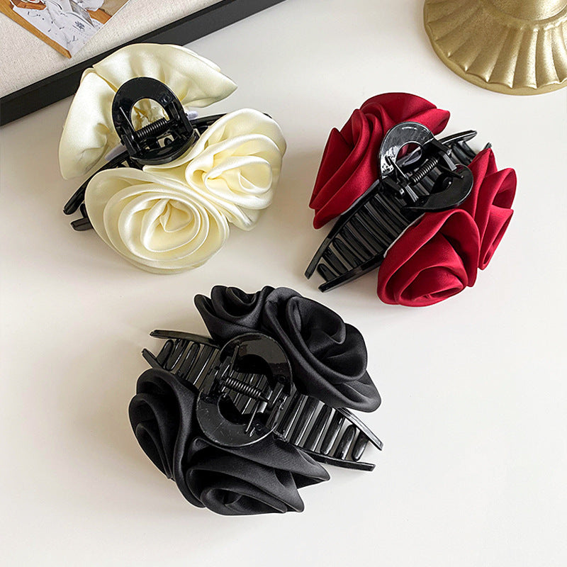 Rose Flower Hair Clip High-grade Satin Temperament