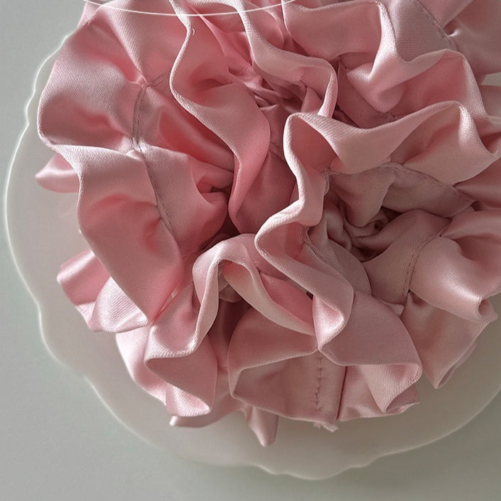 Best Satin Pleated Headdress Flower Large Full Hydrangea Hair Ring