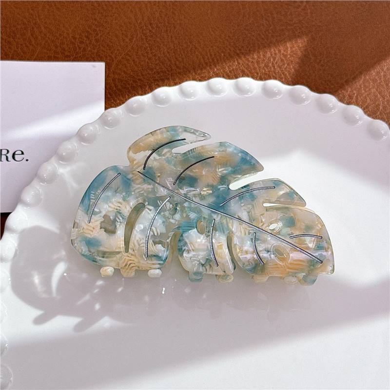 Creative Decorative Colorful Acetate Leaves Barrettes