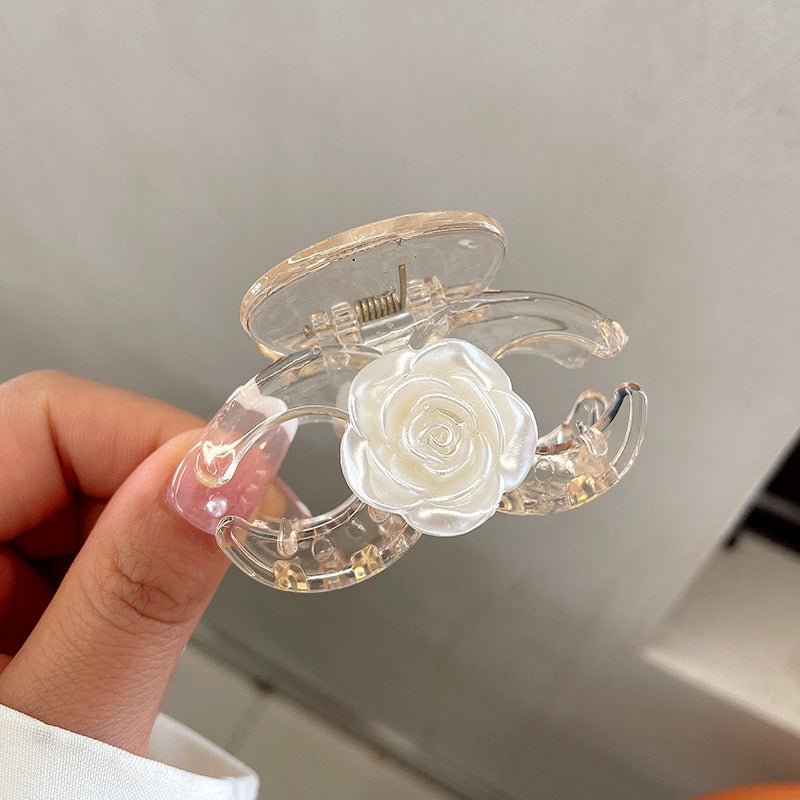 Summer Camellia Barrettes Flower Back Head Head Clip