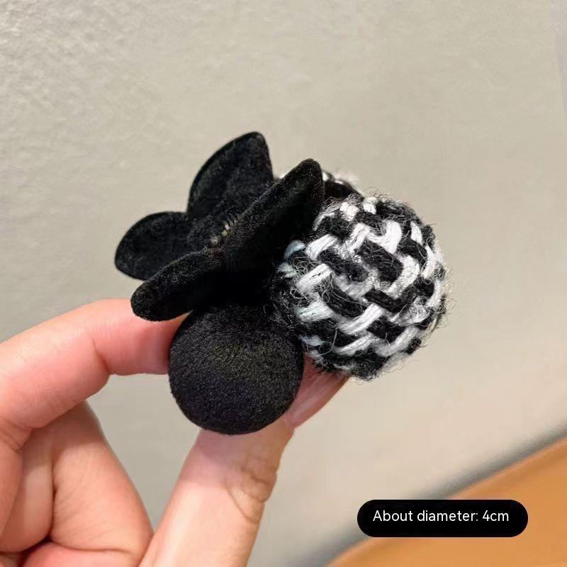 Fur Ball Flocking High Ponytail Cropped Hair Clip