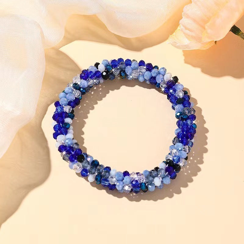 Crystal Color Elastic Rubber Band Hair Ring Ponytail Simple