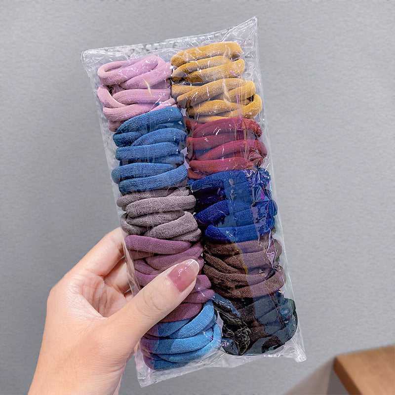 Candy Color Basic Hair Rope Hair Accessories Towel Hair Ring Combination Suit Simple All-match Rubber Band Headdress For Hair Ties