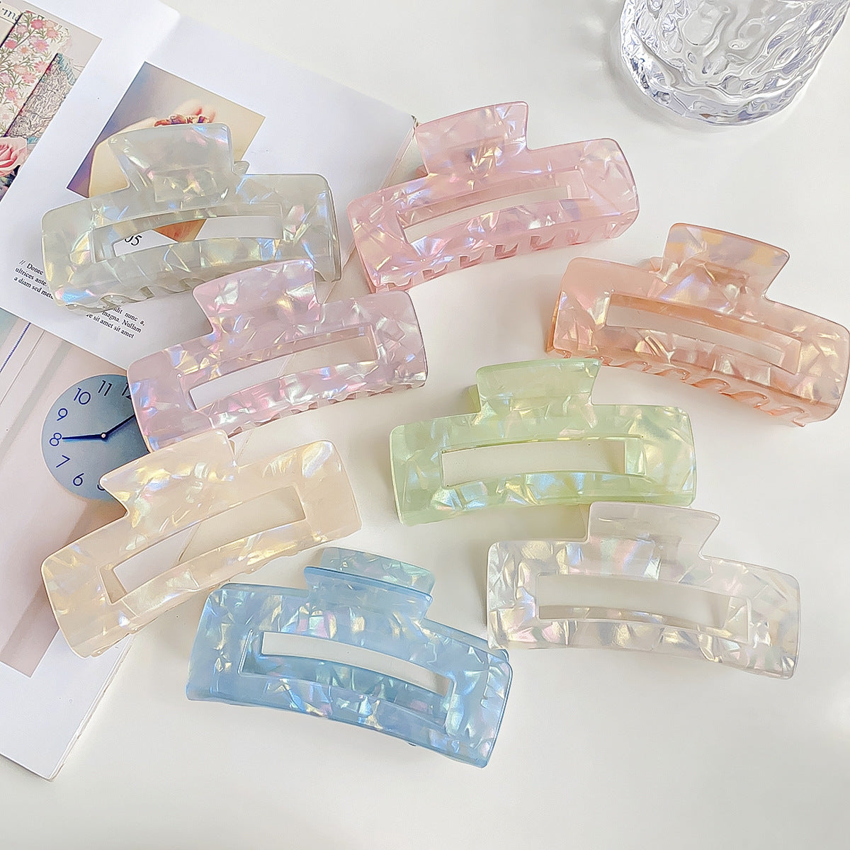 Large Acetate Hair Claw Female Back Head Barrettes