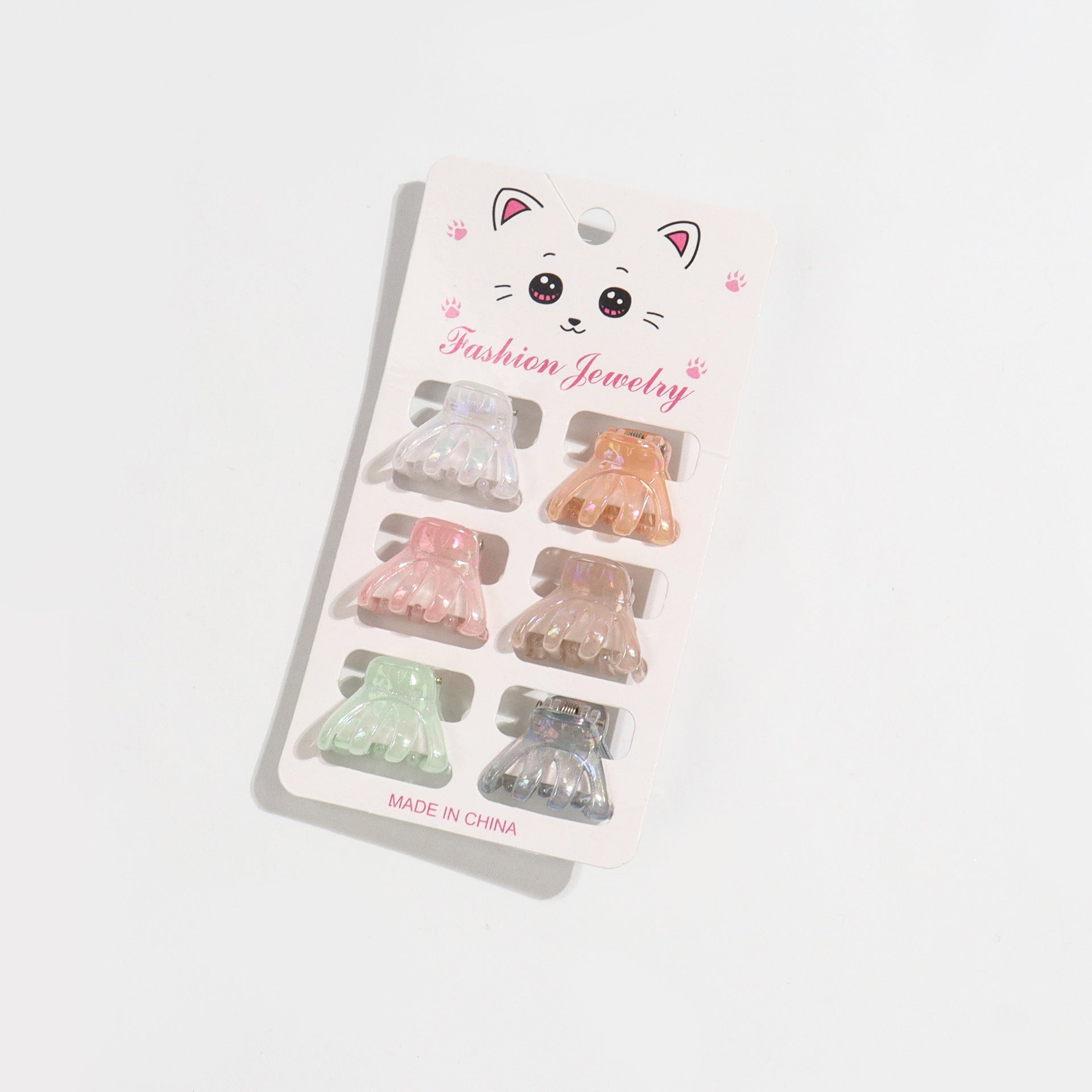 Korean Style Mini Claw Clip 6 Cards Jelly Color Barrettes