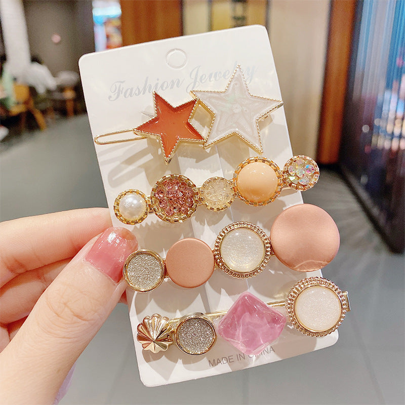 Pearl Hairpin Hair Accessories Mermaid Princess Hairpin Bangs Clip Side Clip Heavy Industry
