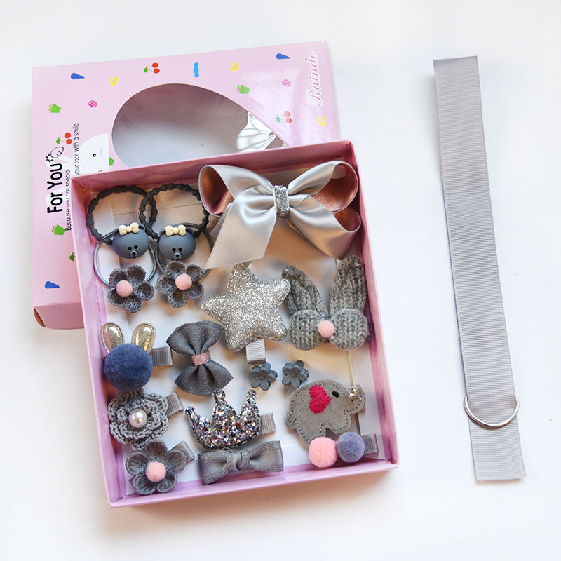 Children's Headdress Hair Clip Set Fabric Baby Hair Rope Side Clip