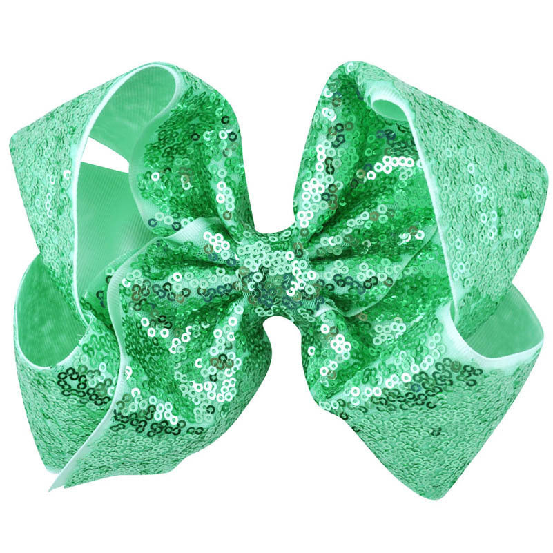 Women's Solid Color Sequin Big Bow Hair Clip