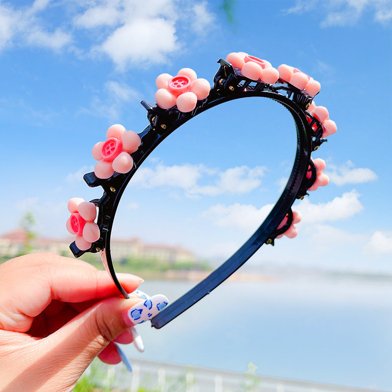 Summer Children's Hairpin Headband Girl Baby Press Hairband Braided Hair Clip