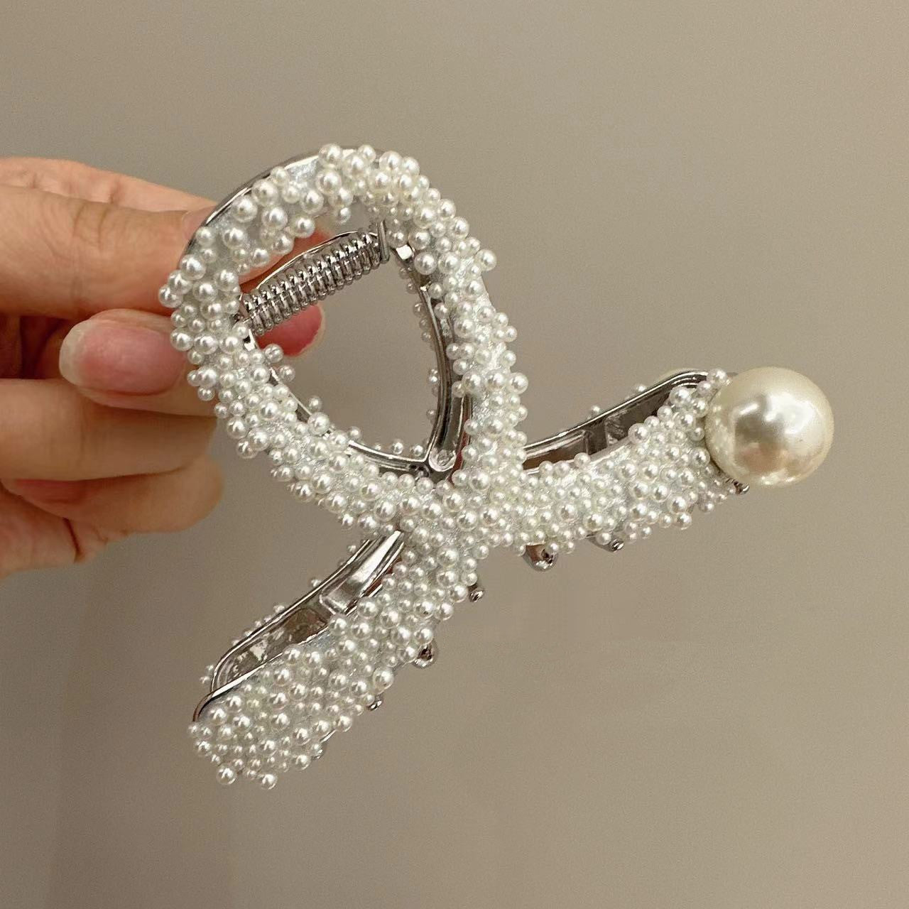 Fashion Pearl Barrettes Back Head Updo