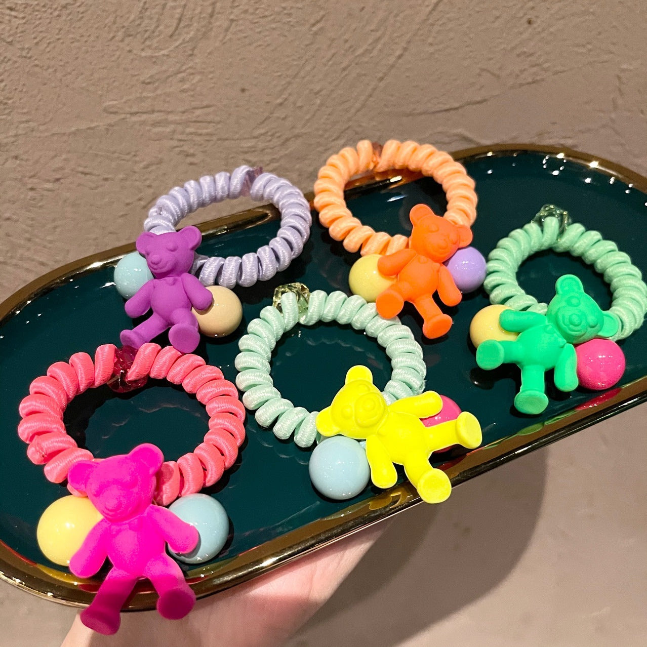 Bear Hair Ring Cute Girl Ponytail Ball Head Rope Rubber Band Girl
