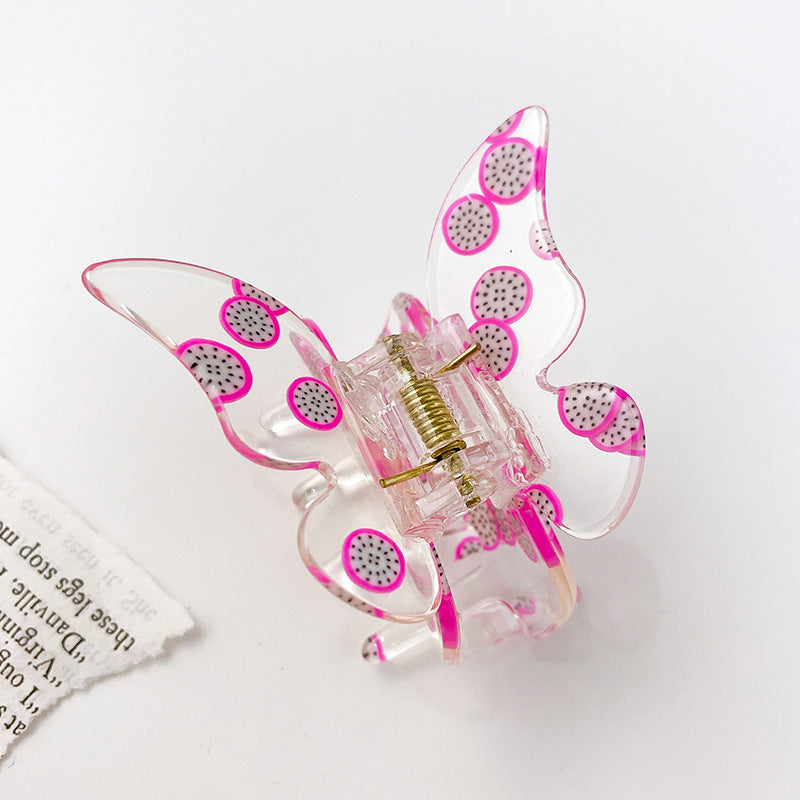 Women's Acrylic Fruit Pattern Geometric Shape Hair Clip