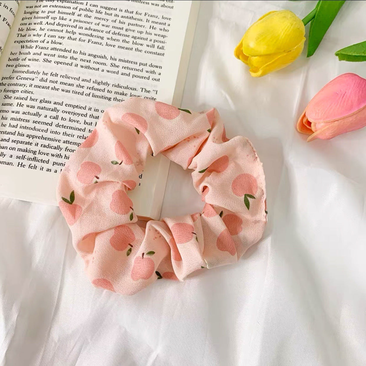 Korean Fruit Pig Large Intestine Hair Ring Organza Cute Japanese Rubber Band Female Tie