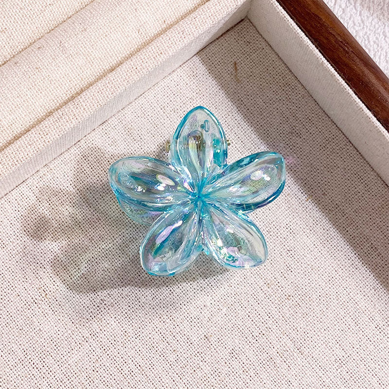 Mini 4CM Plumeria Rubra Grip Electroplated AB Color Bauhinia Barrettes