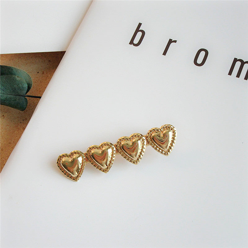 South Korea Retro Japanese French Online Sensation Heart Duckbilled Hair Clip