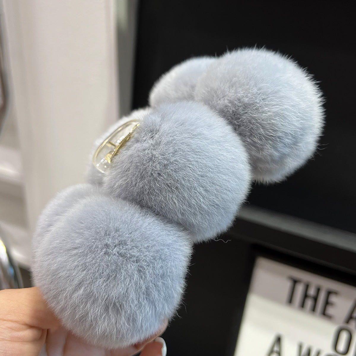 PINRex Rabbit Hair Ball Clip Large Hairpin Headwear