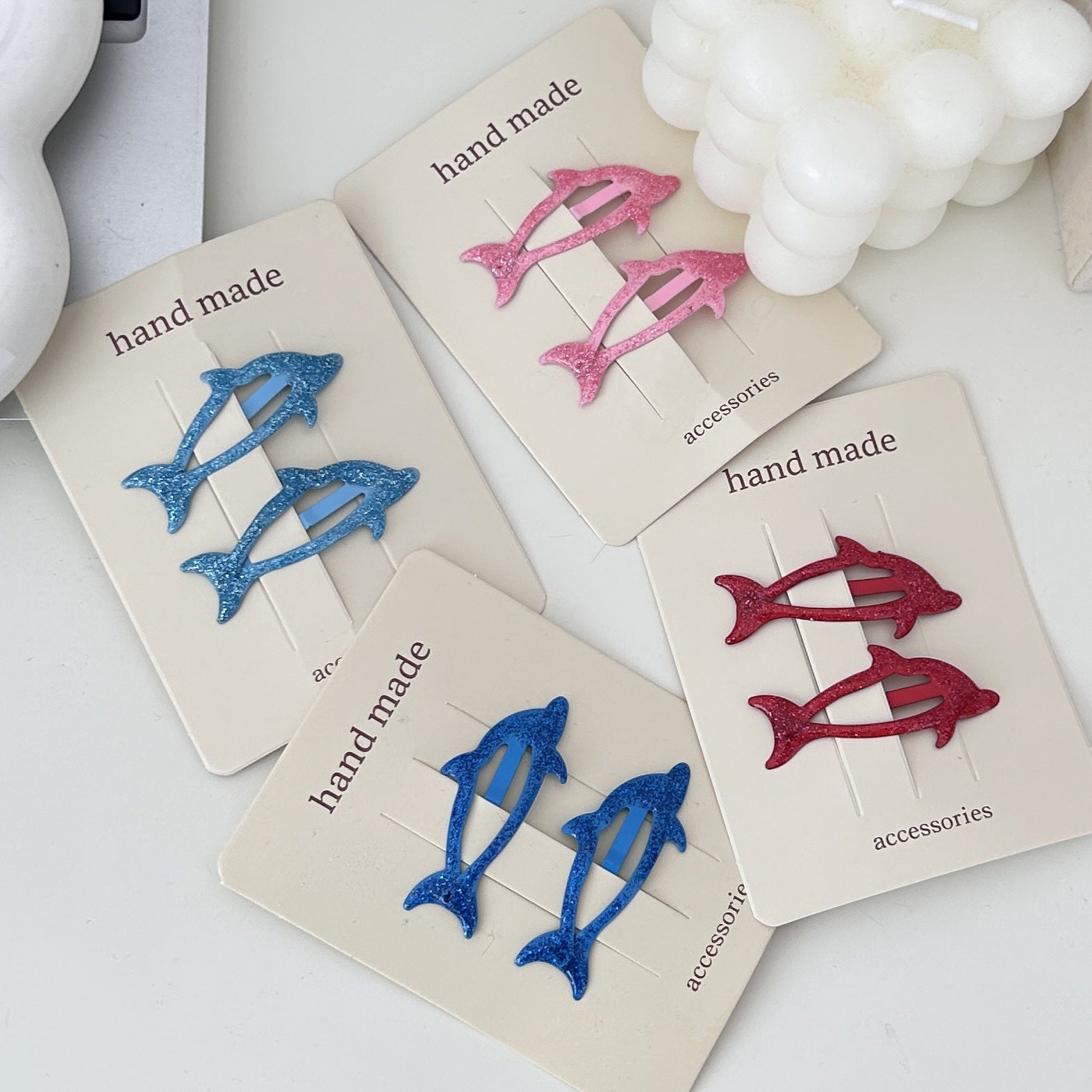 Oil Dripping Dolphin BB Clip Ins Simple Girl Heart Romantic Barrettes