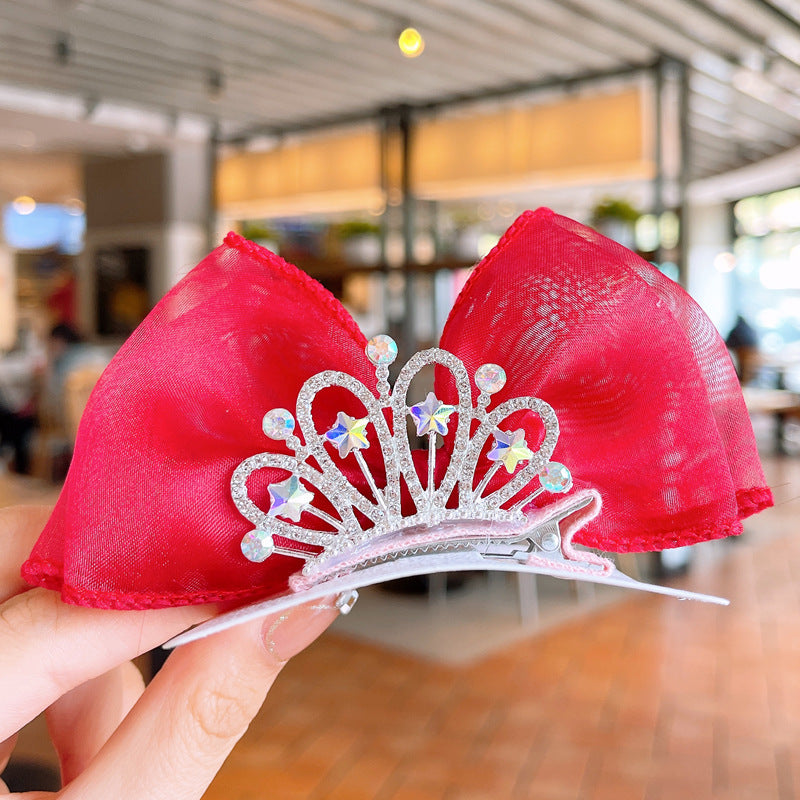 Children's Fashion Casual Lace Crown Bow Barrettes