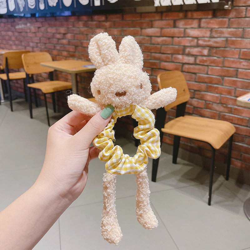 Simple And Cute Bear Plush Large Intestine Hair Ring