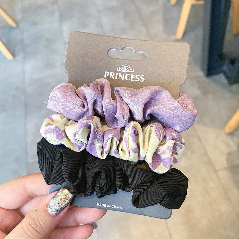 French Ins Simple Elegant Silk Satin Large Intestine Ring Balls Hair Rope Headwear Hair Ring
