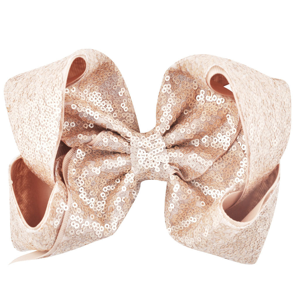 Women's Solid Color Sequin Big Bow Hair Clip