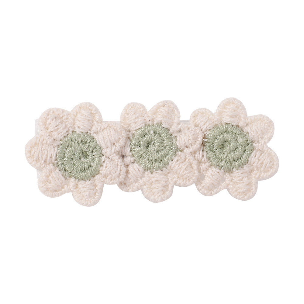Retro Linen SUNFLOWER Children's Barrettes