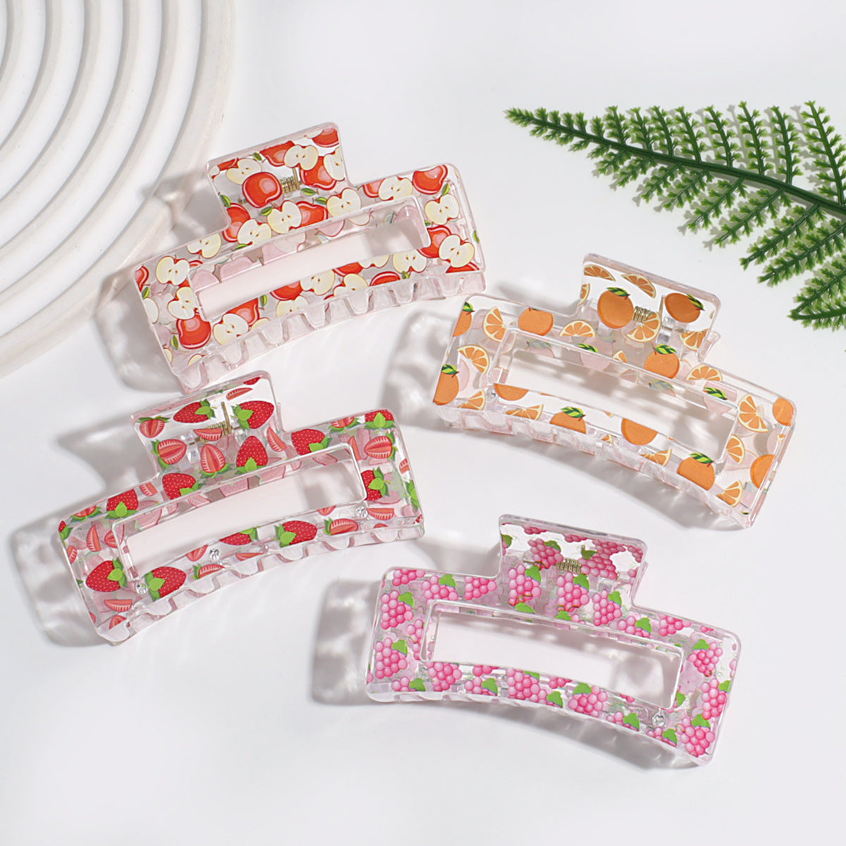 Transparent Fruit Grip Simple Commute All-match Updo Hairclip