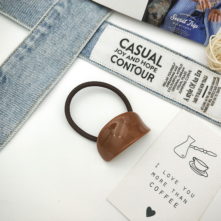 South Korea Fall And Winter Creative Niche Alloy Geometric Semi-arc Resin Hair Ring