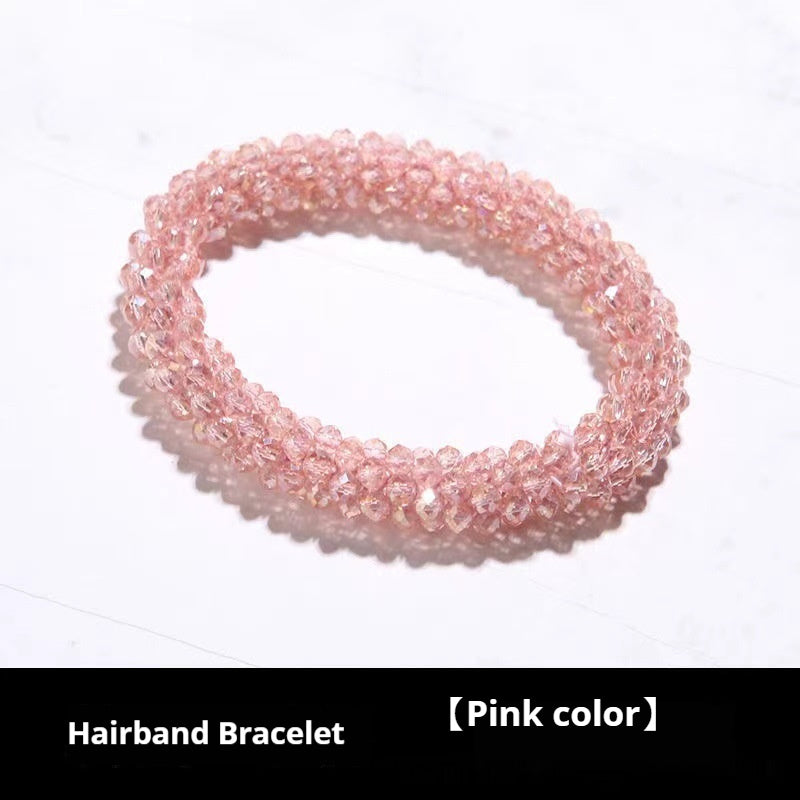 Crystal Color Elastic Rubber Band Hair Ring Ponytail Simple