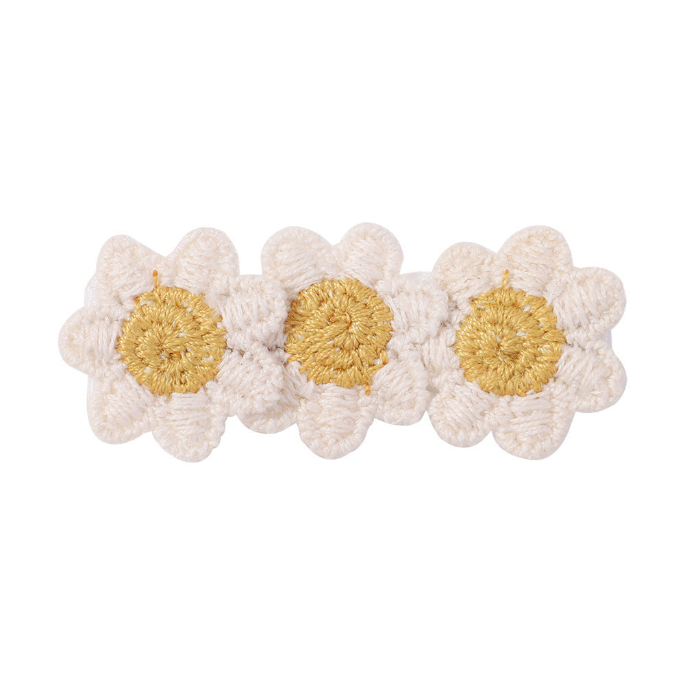 Retro Linen SUNFLOWER Children's Barrettes