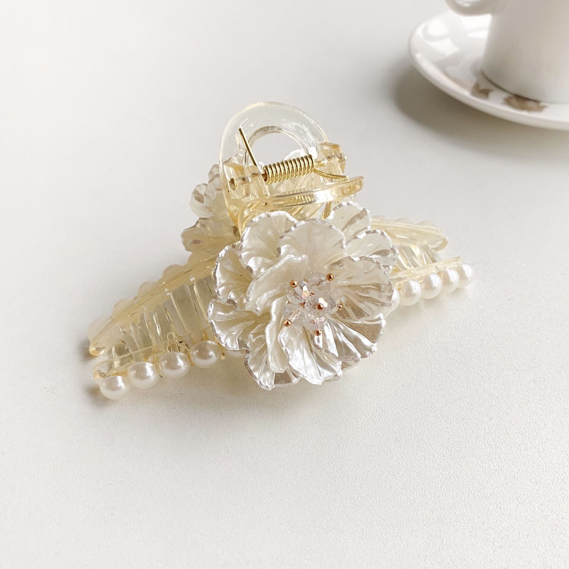 Summer Camellia Barrettes Flower Back Head Head Clip