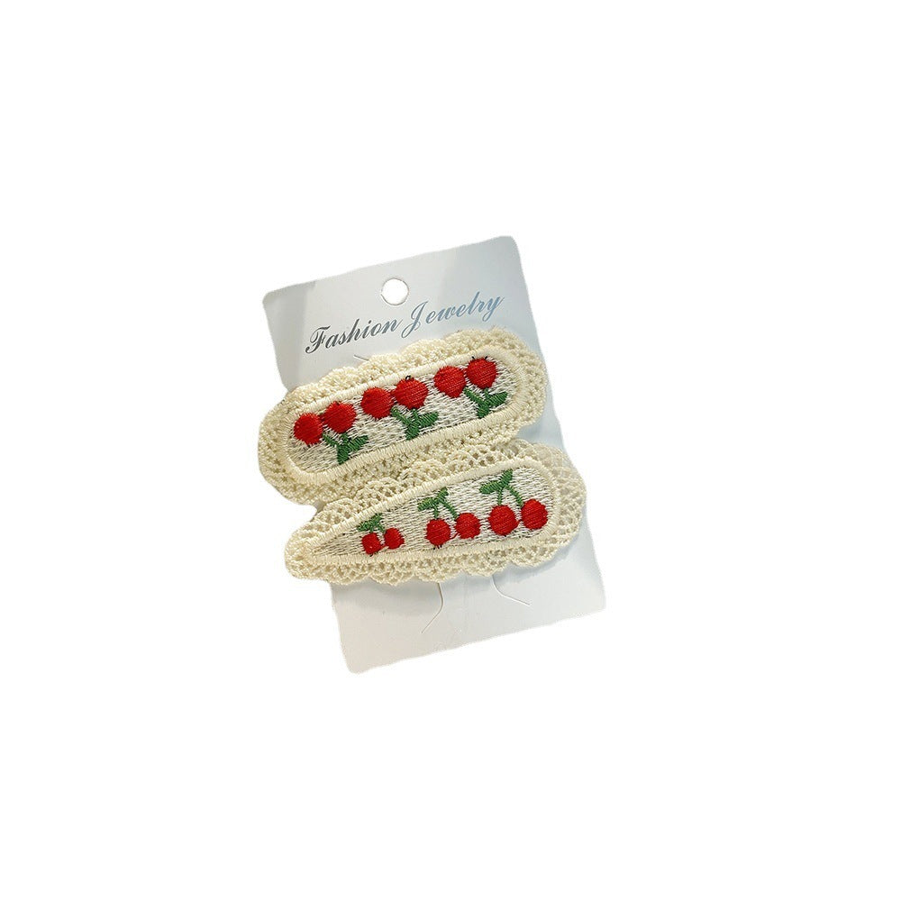 Children's Barrettes Fabric Korean Fruit Knitting