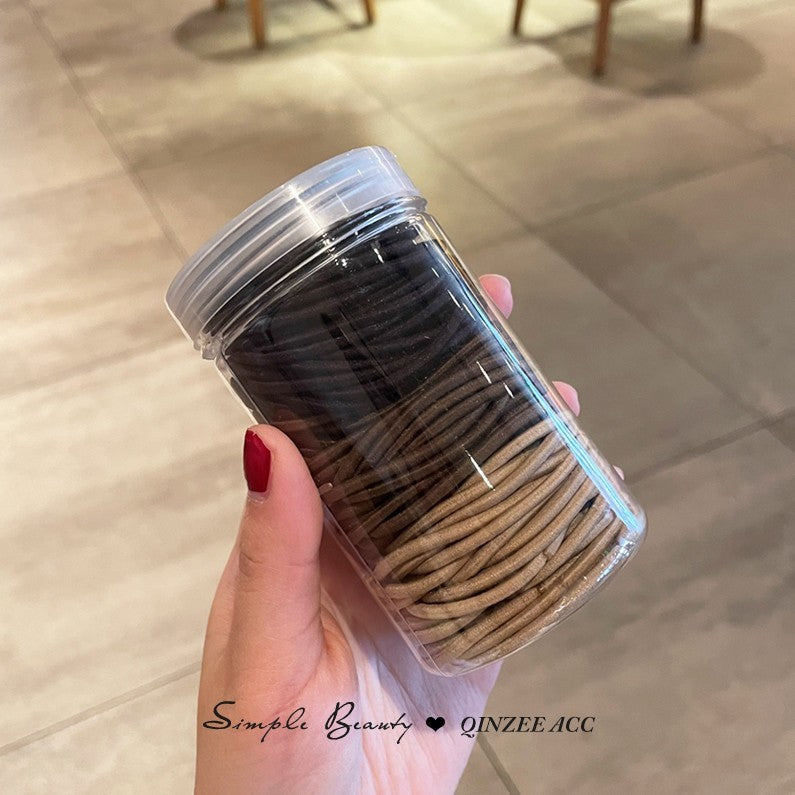 Candy Small Rubber Band High Elastic Leather Case Basic Hair Ring Simple Tie-up Hair Head Rope