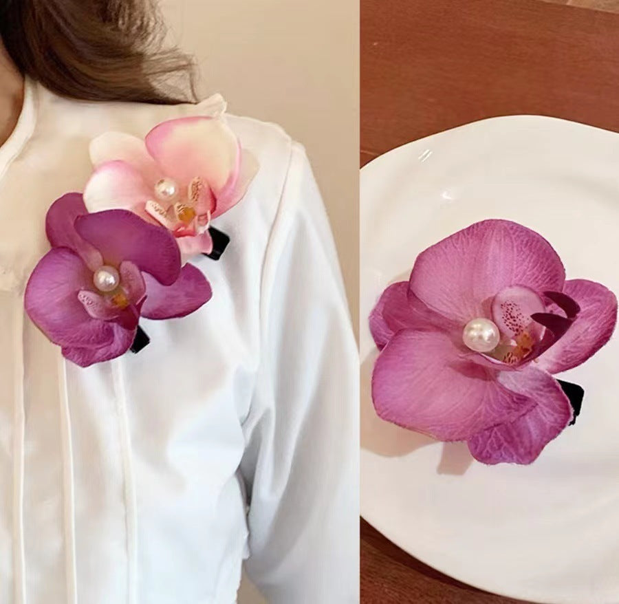 French Elegant Temperament Butterfly Orchid Hair Clip