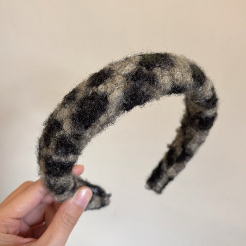 Autumn And Winter Plush Leopard Bow Balls Clip Temperament Female Updo Shark Clip