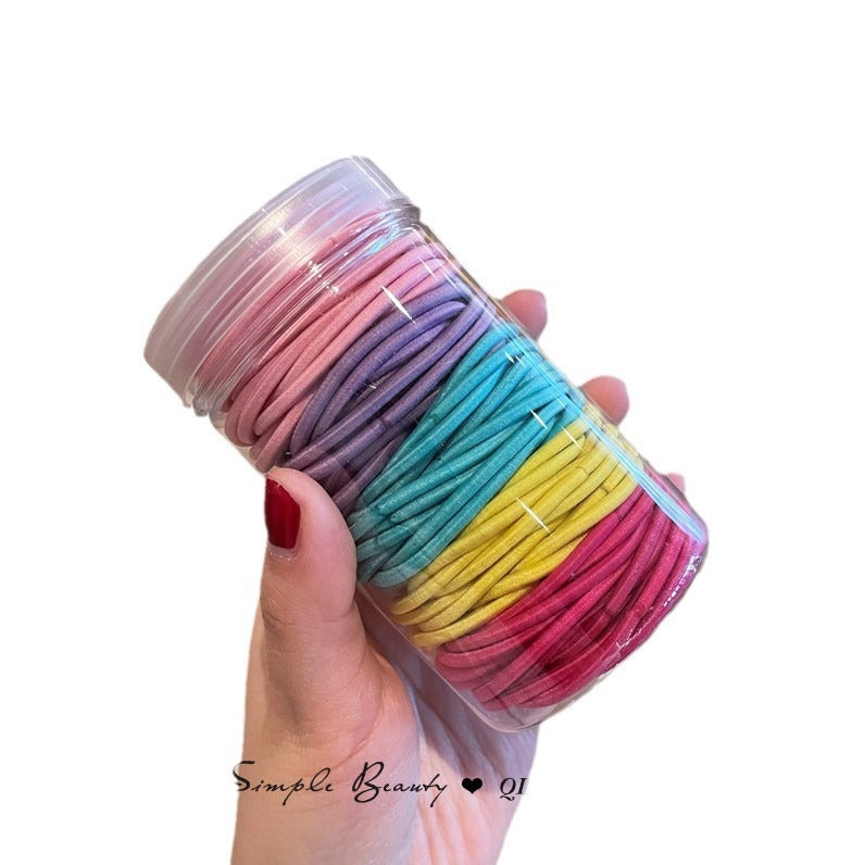 Candy Small Rubber Band High Elastic Leather Case Basic Hair Ring Simple Tie-up Hair Head Rope