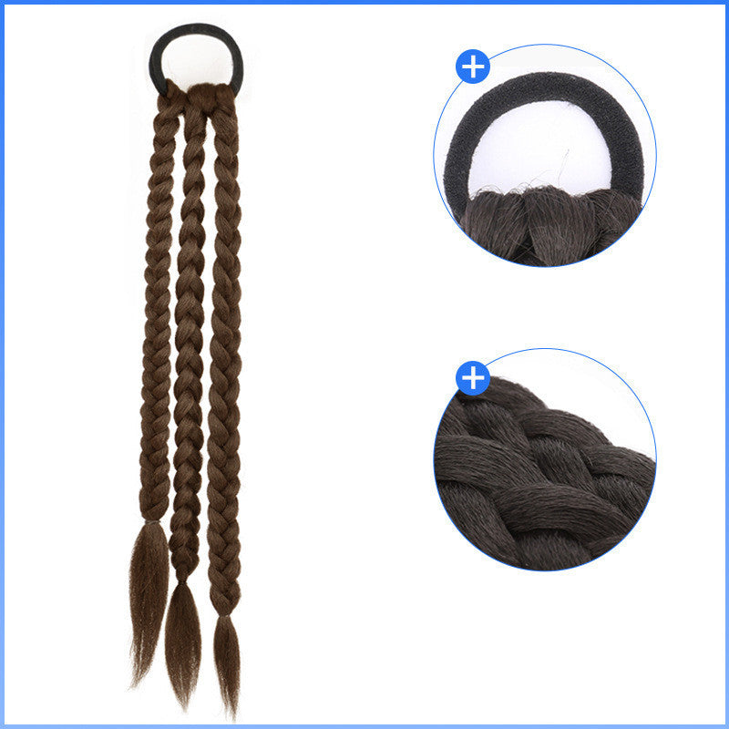 Women's Ponytail Sweet And Cool Hair Ring Wig Boxing Braids