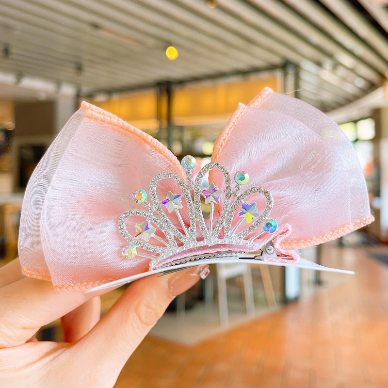 Children's Fashion Casual Lace Crown Bow Barrettes