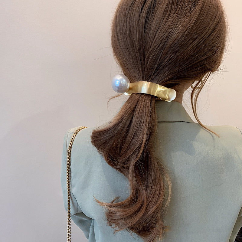 Metal Pearl Barrettes Back Head Shark Clip Hairware