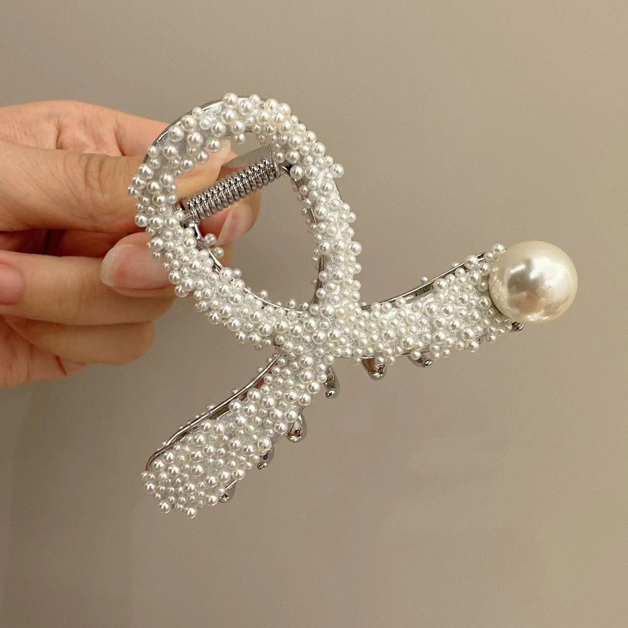Fashion Pearl Barrettes Back Head Updo