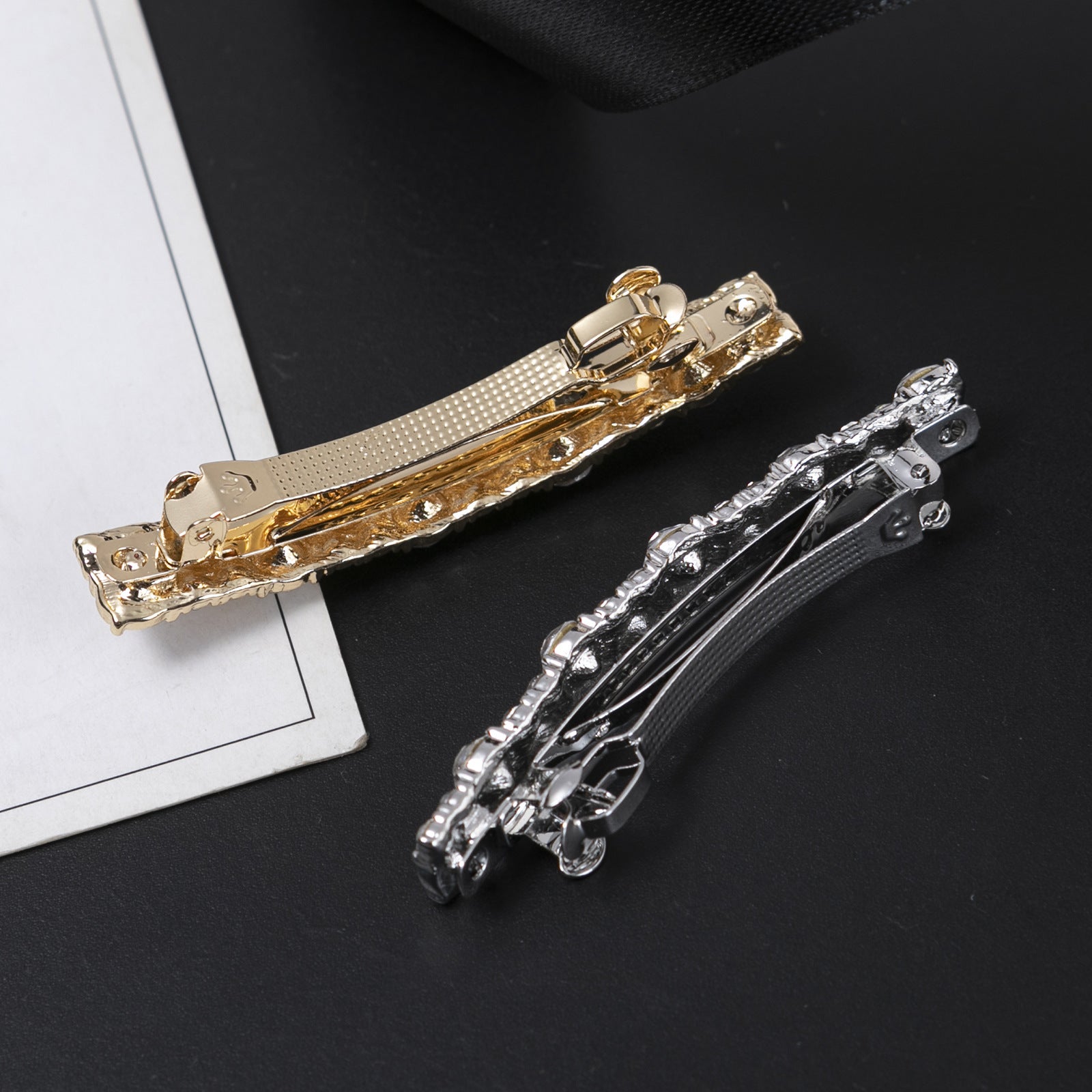 European-style Diamond Shiny Rectangular Strip Barrettes