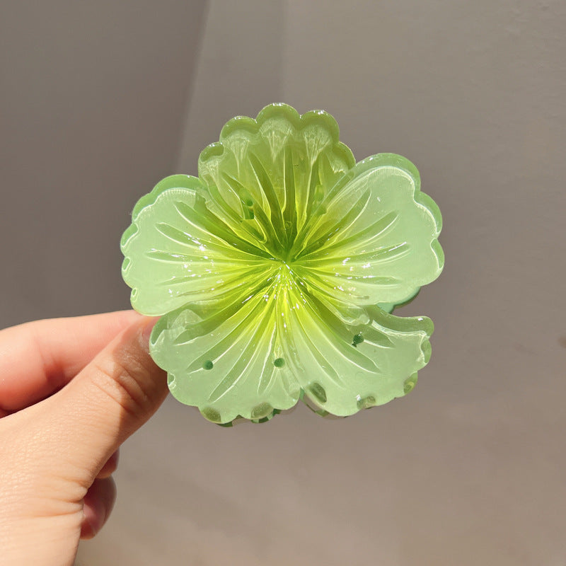 Gradient Color Curly Heart Flower Barrettes Large Headdress
