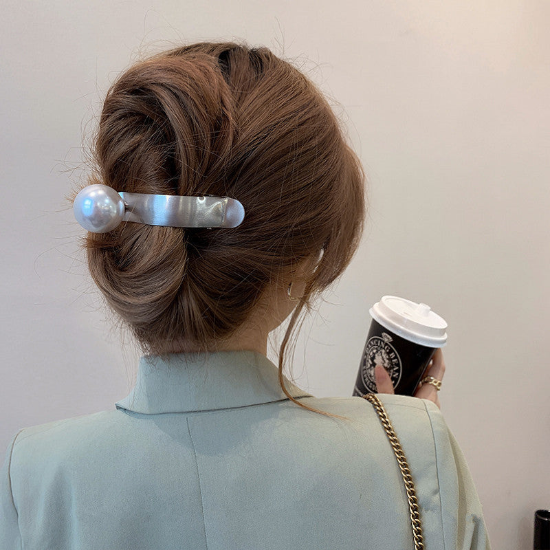 Metal Pearl Barrettes Back Head Shark Clip Hairware