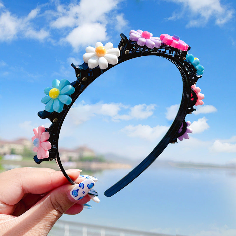 Summer Children's Hairpin Headband Girl Baby Press Hairband Braided Hair Clip
