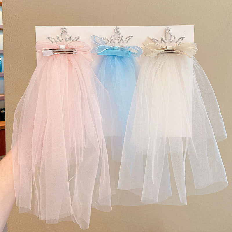 Gauze Crown Barrettes Children's Hair Accessories