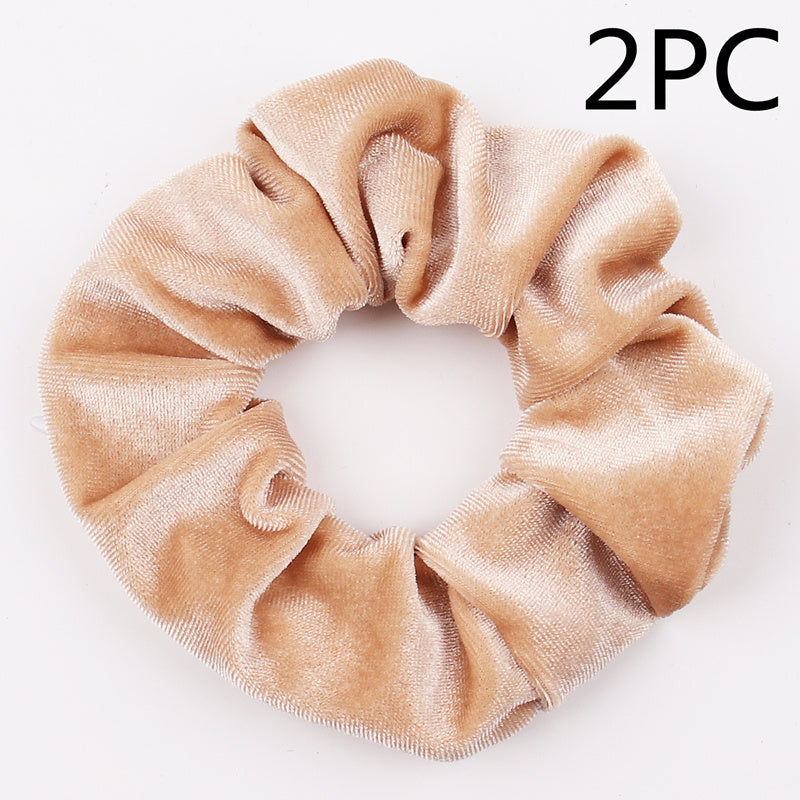 Fashion New Velvet Tencel Pocket wallet Hair Scrunchies Retro Zipper Large Intestine Elastic Hair Band