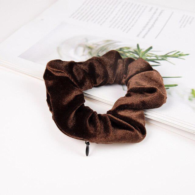 Invisible Zipper Suede Large Intestine Hair Ring